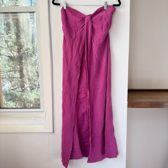 New Free People Banita Linen Wide Leg Pants Set Pink Small - Picture 7 of 12